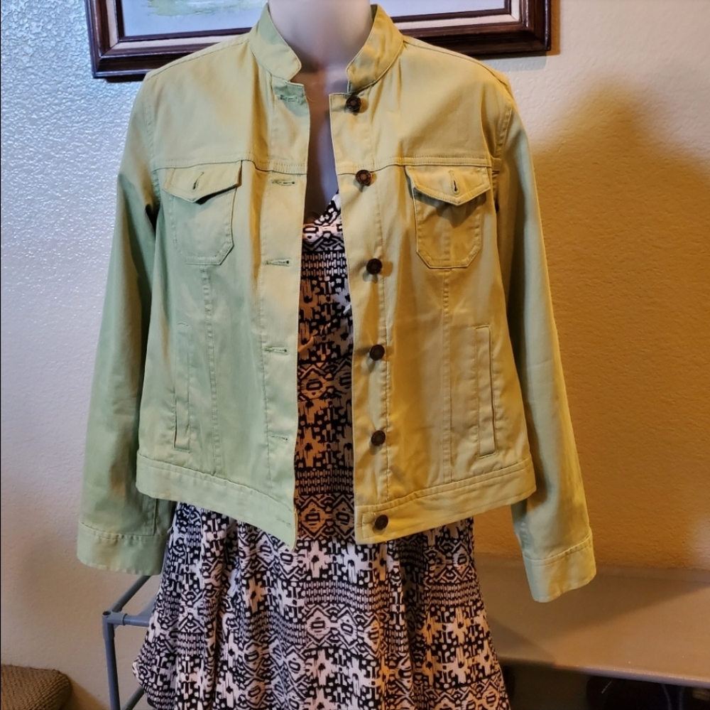 Charter Club Fine Corduroy Mint Green Light Jacket Blazer Sz Petite Sz 2-4